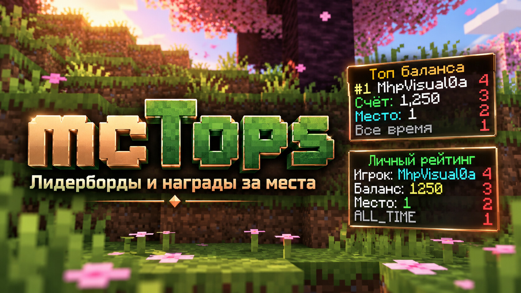mcTops - Топы и лидерборды с наградами за место