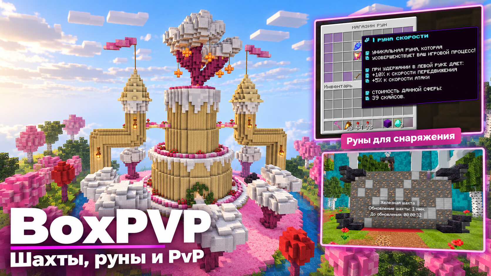 BoxPVP 1.16.5 — шахты, руны и PvP-арена