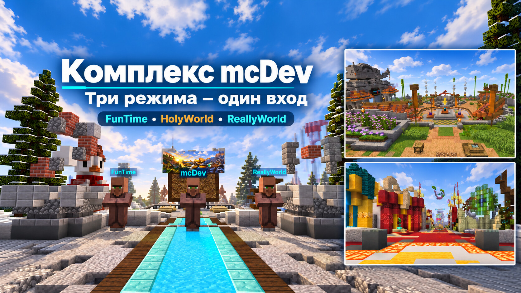 Комплекс mcDev: FunTime, HolyWorld и ReallyWorld