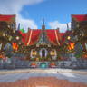 Красная средневековая гора Lobby - карта лобби для сервера Майнкрафт